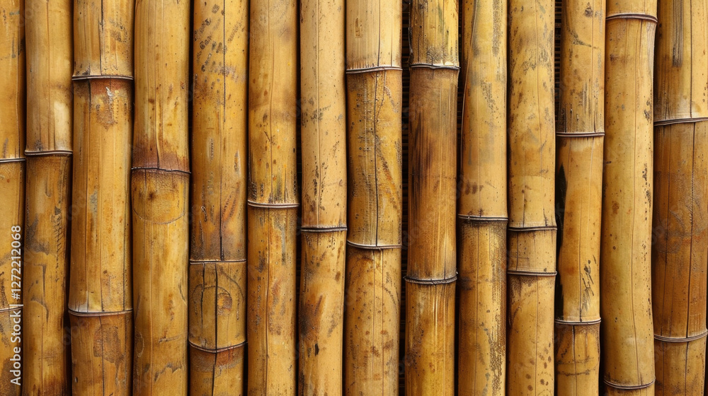 Bamboo wall texture with natural patterns and warm tones, ideal for design projects. sturdy and eco friendly material adds rustic charm to any space Bamboo wall texture with natural patterns and warm tones, ideal for design projects. sturdy and eco friendly material adds rustic charm to any space
