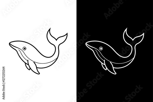 Whales, blue whale icon vector on White Background ,Vector Art Illustration on white background.