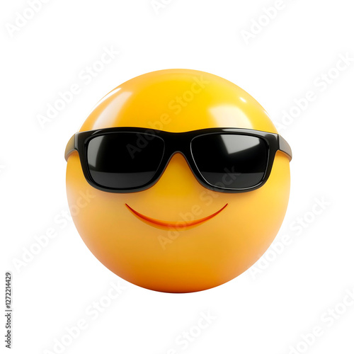 isolated 3d emoji with sunglasses on plain background cool emoticons reaction icons