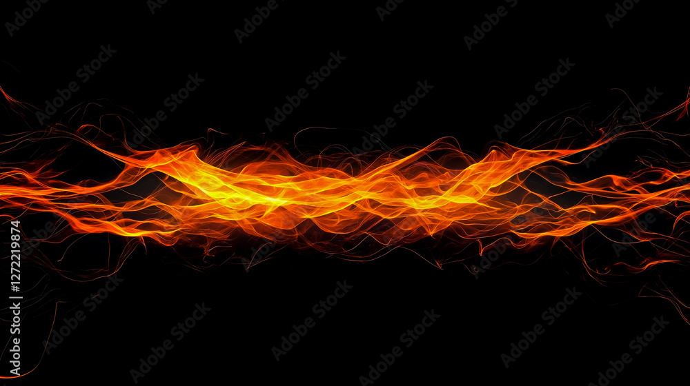 Fototapeta premium A black background with orange and yellow flames
