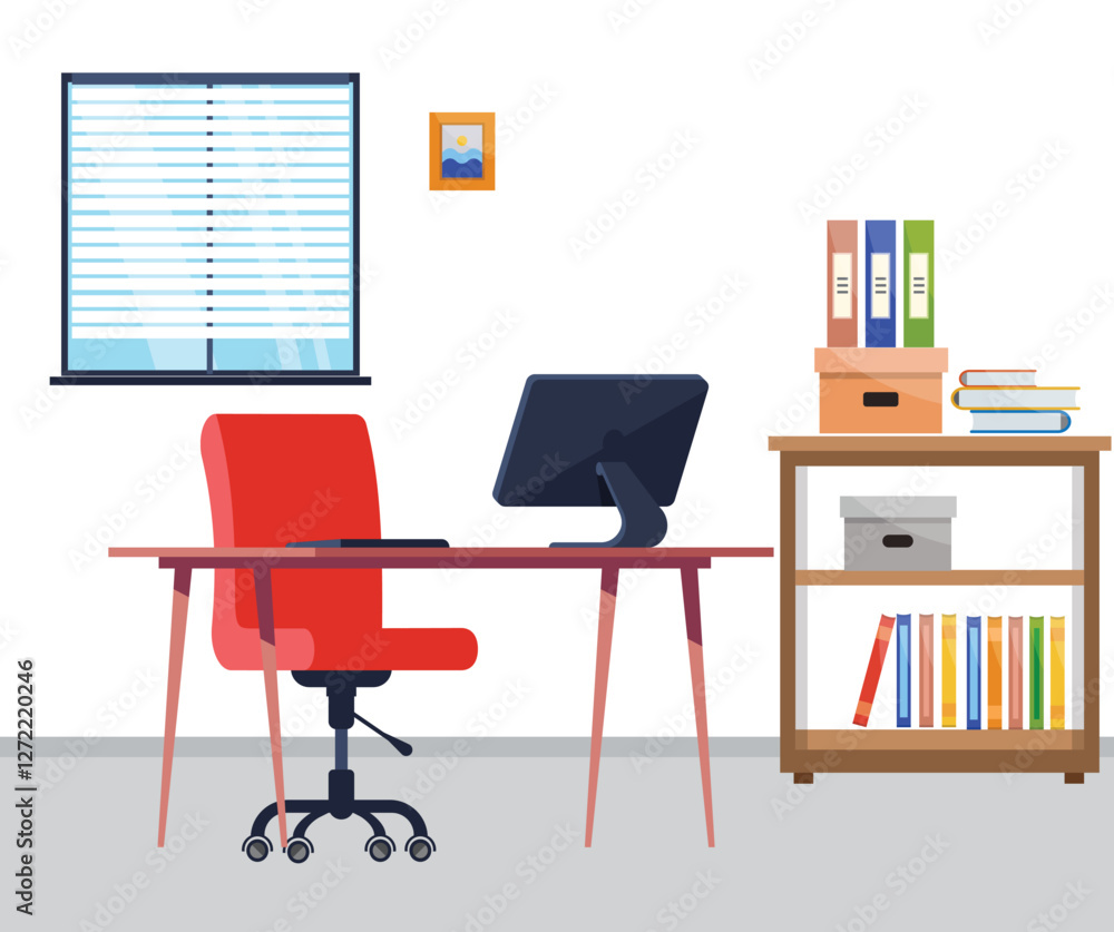 Flat office concept vector illustration stock illustration Flat office concept vector illustration stock illustration
