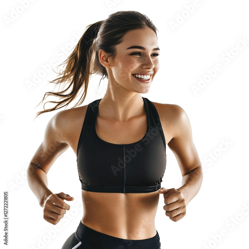 young woman running