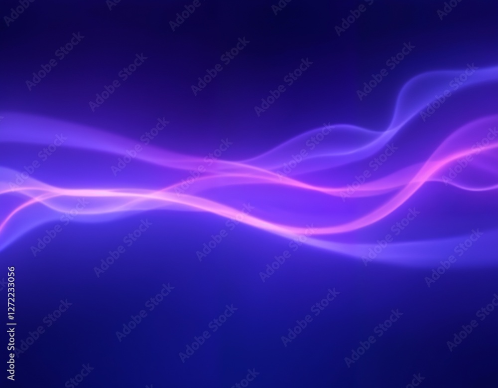 Abstract glowing purple and blue light waves on dark background Abstract glowing purple and blue light waves on dark background