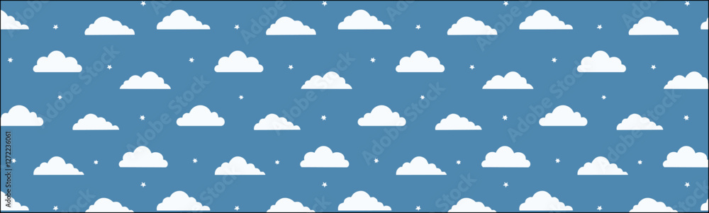 Sky with clouds simple pattern print, vector background Sky with clouds simple pattern print, vector background