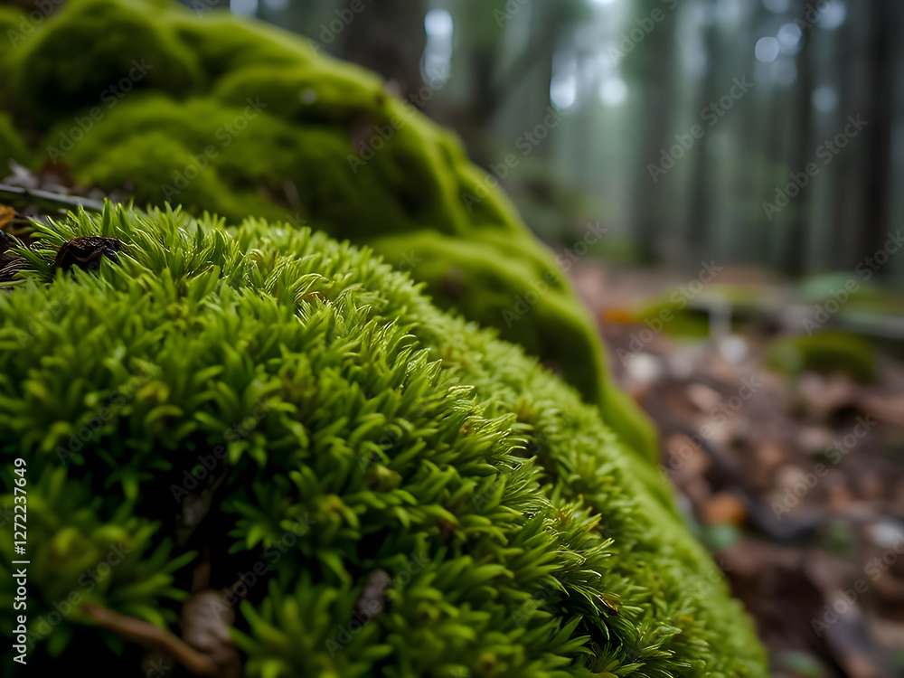 Closeup on moss in forest Closeup on moss in forest