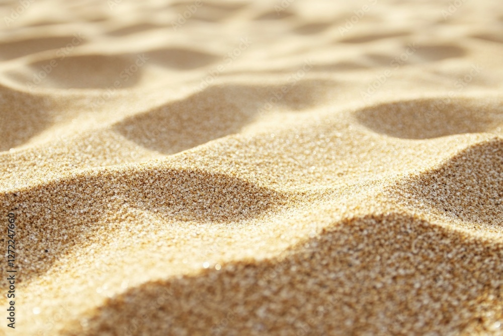 Close-up of sunlit sand dunes with soft shadows. Neural network AI generated Close-up of sunlit sand dunes with soft shadows. Neural network AI generated