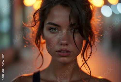 Wallpaper Mural Portrait of a Woman with Warm Lighting Torontodigital.ca