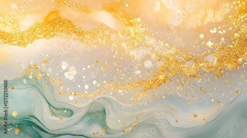 Artistic Golden Marble Pattern Texture / 黄金の大理石パターンの芸術的な質感
