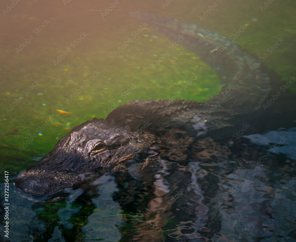 alligator in the water