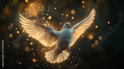 Wallpaper Mural White dove descends from heaven. Torontodigital.ca