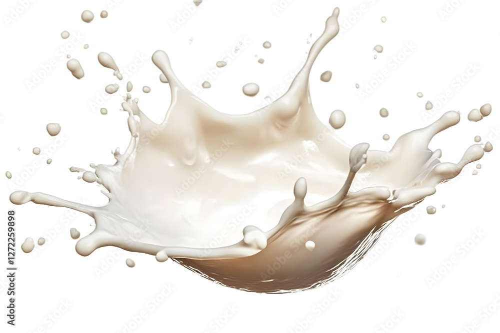 Chocolate White Milk Splash isolated on transparent background cutout PNG with clipping path Chocolate White Milk Splash isolated on transparent background cutout PNG with clipping path