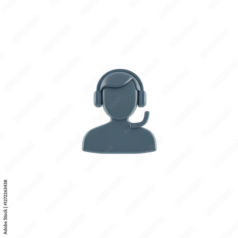 minimalistic icon of a customer service representative wearing a headset, high quality png isolated on transparent background minimalistic icon of a customer service representative wearing a headset, high quality png isolated on transparent background