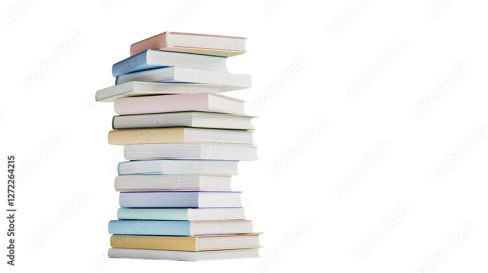 Stack of books, 3D rendering isolated on transparent background Stack of books, 3D rendering isolated on transparent background