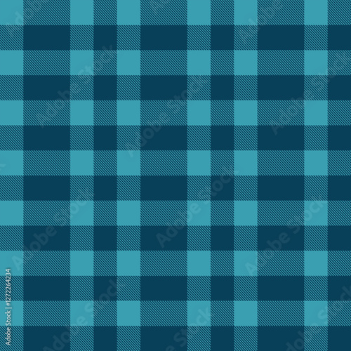 Blue Scotland textile seamless pattern. Fabric texture check tartan plaid. Abstract geometric background for cloth, card, fabric. Monochrome graphic repeating design. Modern squared ornament.