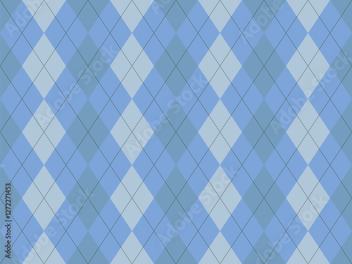 Elegant argyle pattern in soft blue hues.  Perfect for backgrounds, textiles, or website designs.  Subtle texture and classic style add sophistication.