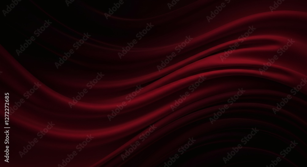 Fototapeta premium Black dark deep cherry maroon abstract background. Silk satin velvet fabric