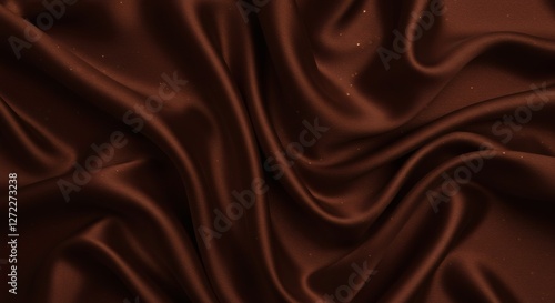 Black dark chocolate brown background. Silk satin fabric