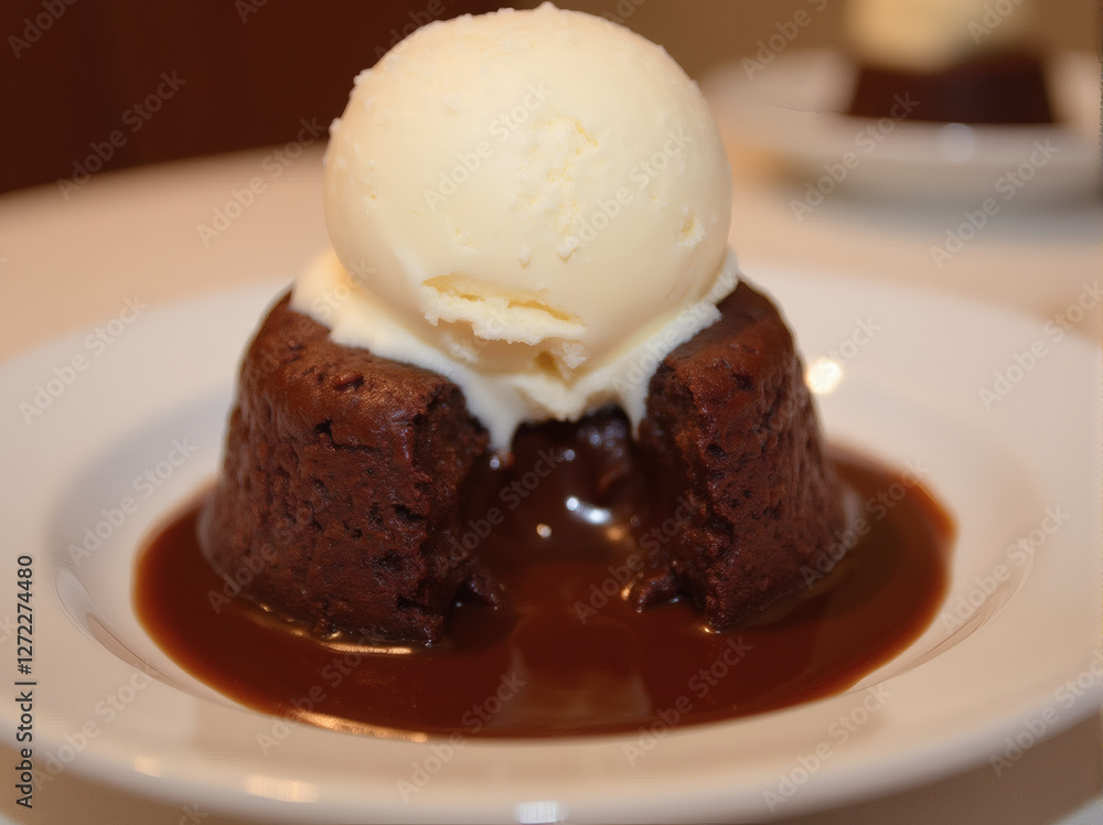 Chocolate Lava Cake with Vanilla Ice Cream Chocolate Lava Cake with Vanilla Ice Cream