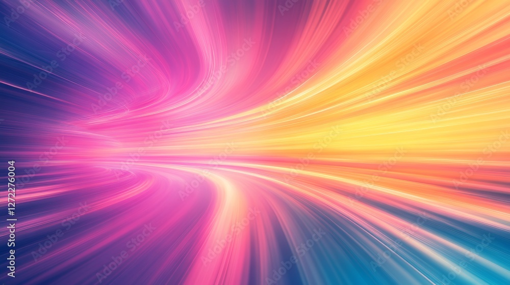 Obraz premium Abstract speed lines in vibrant pink, orange, and blue hues. A dynamic and energetic visual.