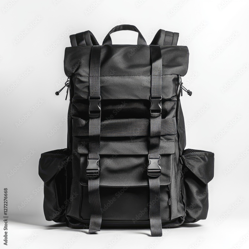 Naklejka premium Black Backpack Studio Shot