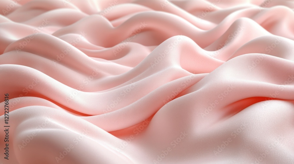Pink silk fabric waves, soft texture, studio shot, background blurred, textile design Pink silk fabric waves, soft texture, studio shot, background blurred, textile design