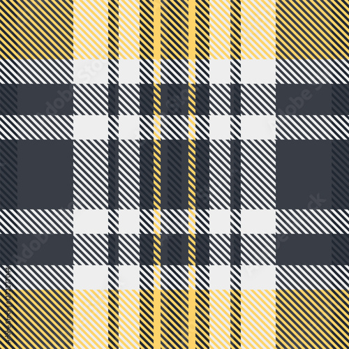 Old-fashioned fabric seamless tartan, glen vector background pattern. Refresh texture plaid check textile in dark and white colors.
