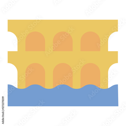 Aqueduct bridge blending architecture and irrigation for water transportation