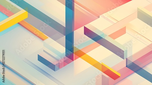 Wallpaper Mural Abstract Pastel Geometric Shapes Intersect Torontodigital.ca