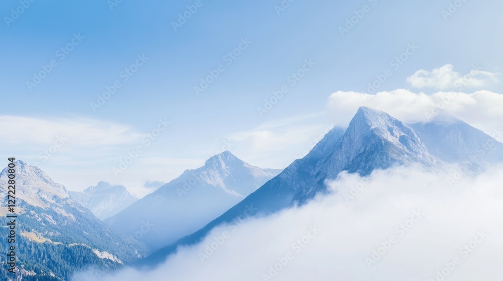Snow-Capped Mountain Peaks in a Serene National Park: A Scenic Wilderness Panorama for an Adventurous Travel photographer Snow-Capped Mountain Peaks in a Serene National Park: A Scenic Wilderness Panorama for an Adventurous Travel photographer