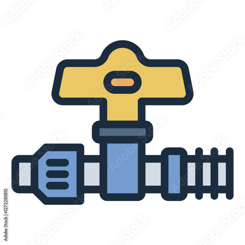 Irrigation water Valve filled line icon for irrigation and agriculture