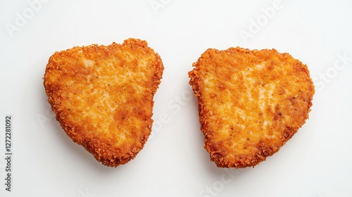 Obraz na płótnie crispy fried patty on a gray surface w salonie