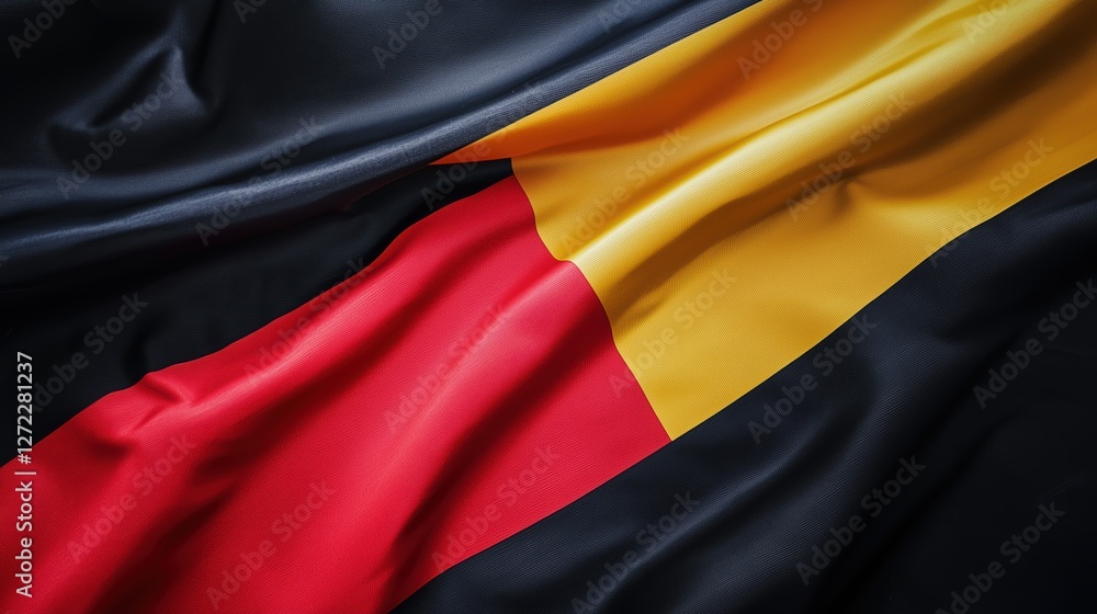 waving belgian flag with silk texture