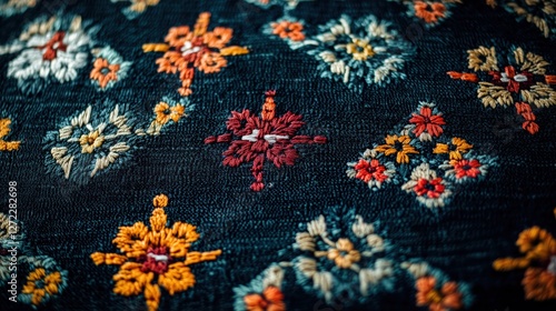 Obraz na płótnie Beautiful graphics of embroidered flowers. w salonie