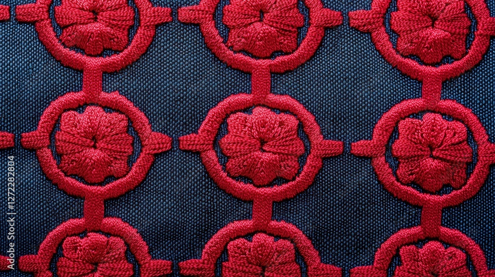 Beautiful graphics of embroidered flowers.
