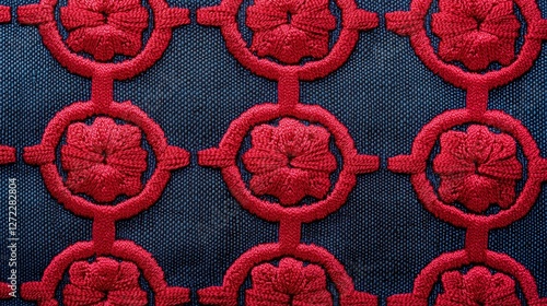 Obraz na płótnie Beautiful graphics of embroidered flowers. w salonie