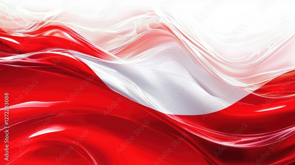 abstract red and white flowing background