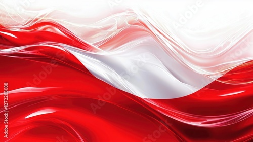 Obraz na płótnie abstract red and white flowing background w salonie