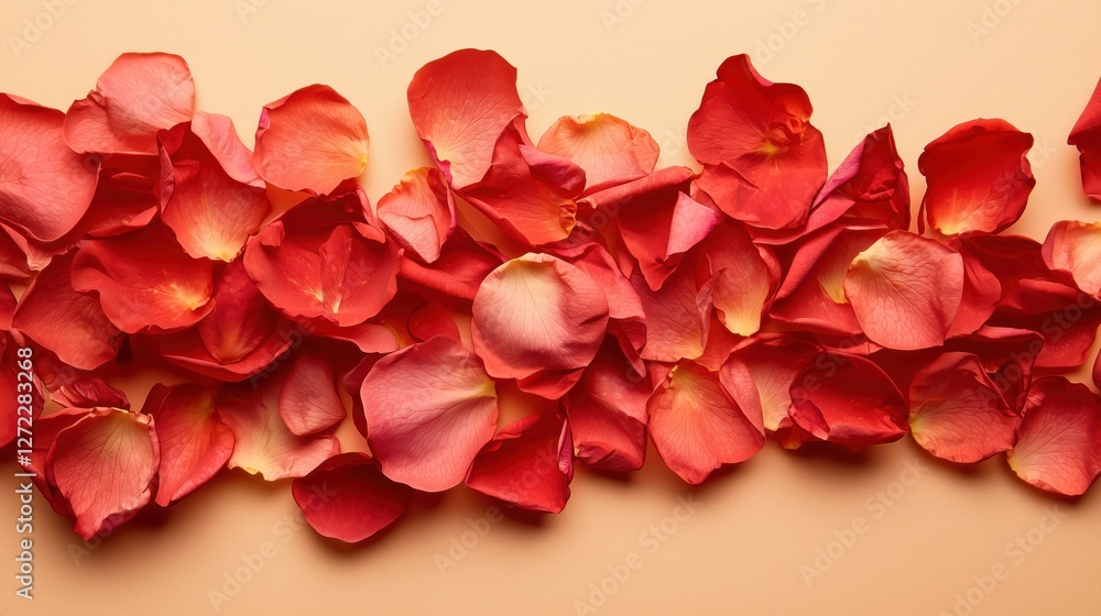 beautiful red rose petals with soft sunlight