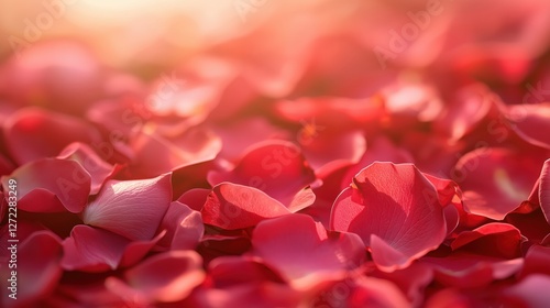 Obraz na płótnie beautiful red rose petals with soft sunlight w salonie
