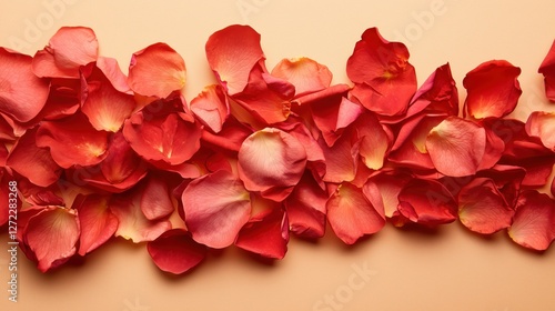 beautiful red rose petals with soft sunlight