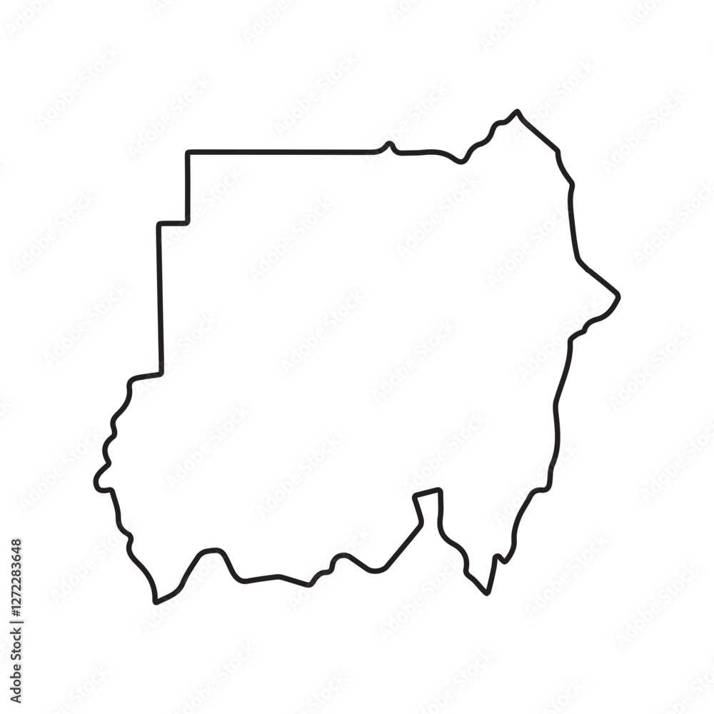 map of Sudan line icon map of Sudan line icon