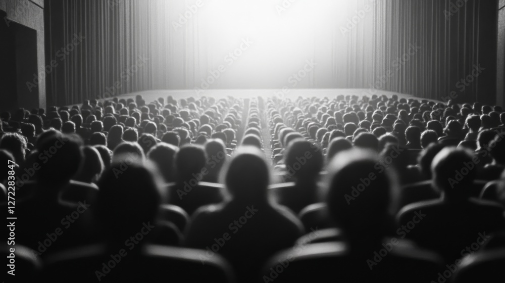 Obraz premium Audience watching movie premiere in theater