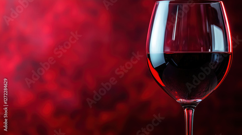 glass of red wine on dark red background