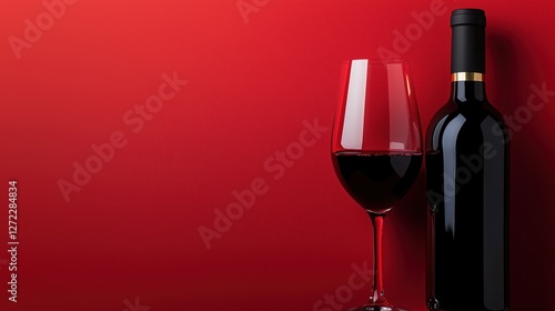 Obraz na płótnie glass of red wine on dark red background w salonie