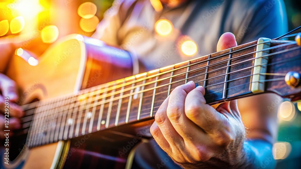 Obraz premium Learn Guitar Chords: Aaug Chord Tutorial Stock Photo