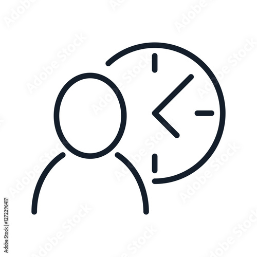 Office hours outline icon isolated on white background