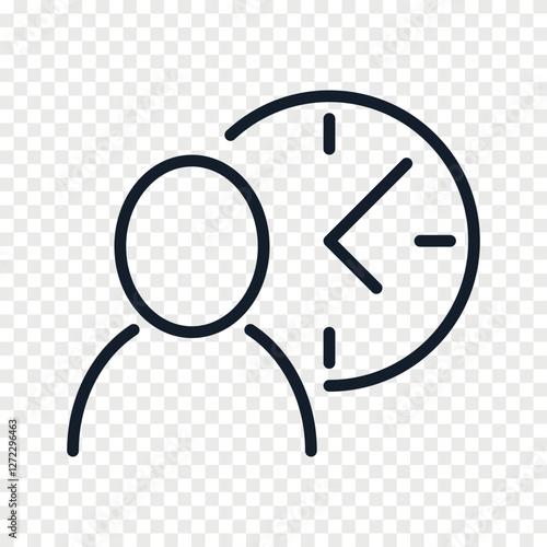 Office hours outline icon isolated on PNG background