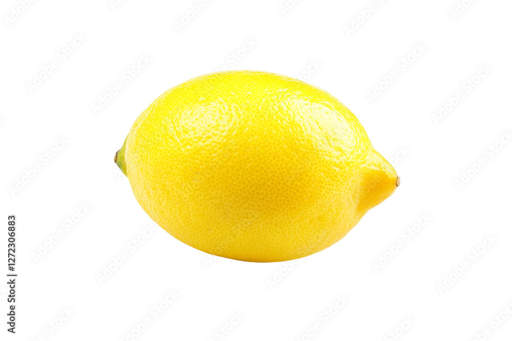 Yellow lemon is sitting on a white background, isolated Yellow lemon is sitting on a white background, isolated