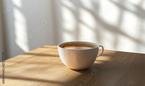 Wallpaper Mural Freshly brewed coffee served in a minimalist cup, soft morning light enhancing the peaceful, cozy scen Torontodigital.ca