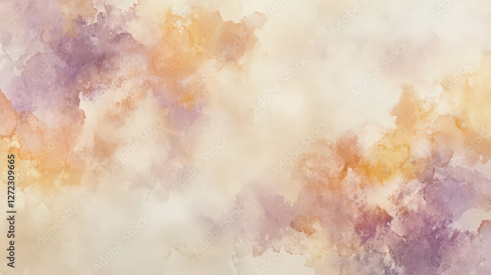 Fototapeta premium Soft Watercolor Texture Background with Purple and Orange Hues for Creative Projects